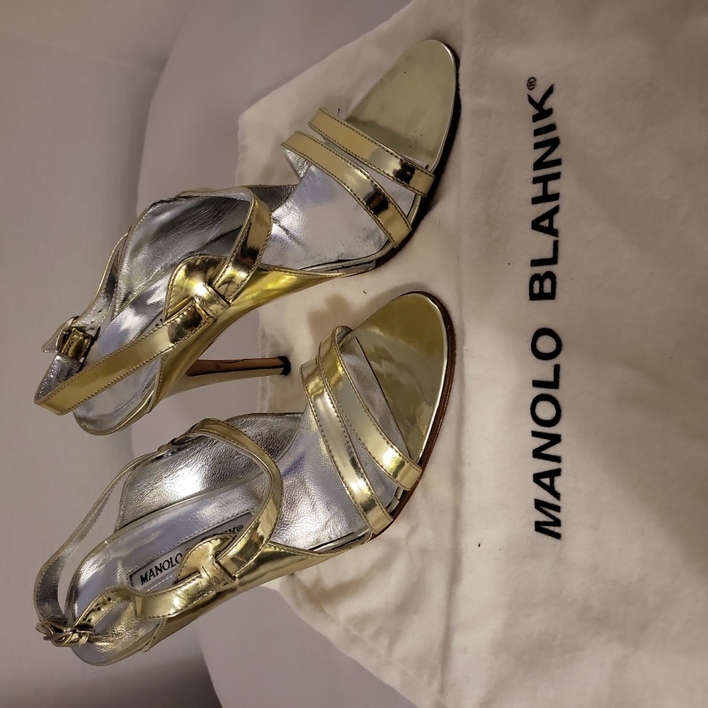 Manolo Blahnik Silver/Yellow Shoes Size 6 US